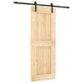vidaXL Posuvné dvere Prírodná a čierna 80 x 210 cm