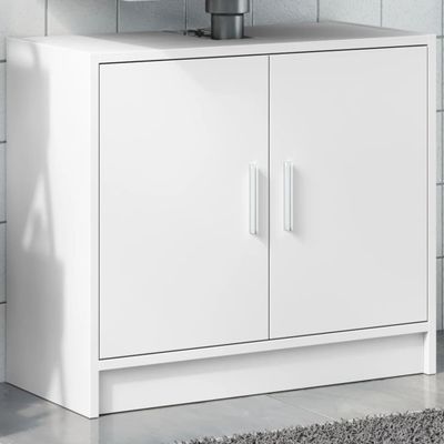 vidaXL Skrinka pod umývadlo biela 63x29x55 cm kompozitné drevo