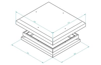 Kryt ventilačnej jednotky IP5X, montáž na redukciu RAL7035
