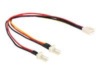 Rozdeľovač napájania ventilátora - Molex 3 kolíčky (M) do Molex 3 kolíčky (F) - 22 cm