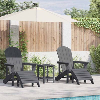 vidaXL Záhradná stolička 2 pcs Svetlosivá 83 x 74 x 92 cm Polyetylén