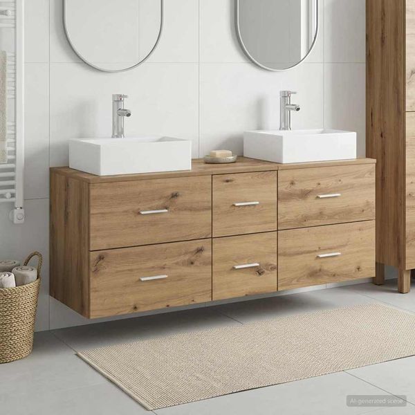 vidaXL Set kabinetov do kúpeľne 3 ks Dub artisan 49,5 x 41 x 62,5 cm