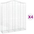 vidaXL Oblúkový gabionový kôš 4 ks 200x50x220/240cm pozinkované železo