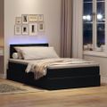 vidaXL LED úložná posteľ s matracom Čierna 120 x 200 cm Zamat