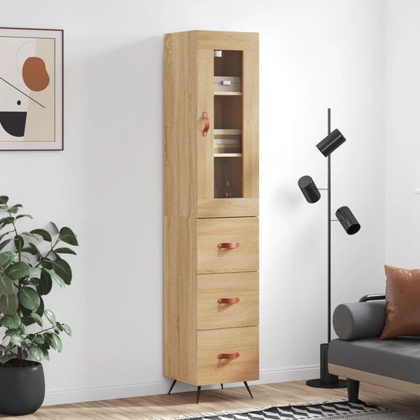vidaXL Vysoká skrinka dub sonoma 34,5x34x180 cm spracované drevo