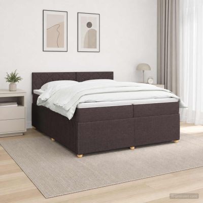 vidaXL Posteľ boxspring s matracom Tmavohnedá 200 x 200 cm Látka