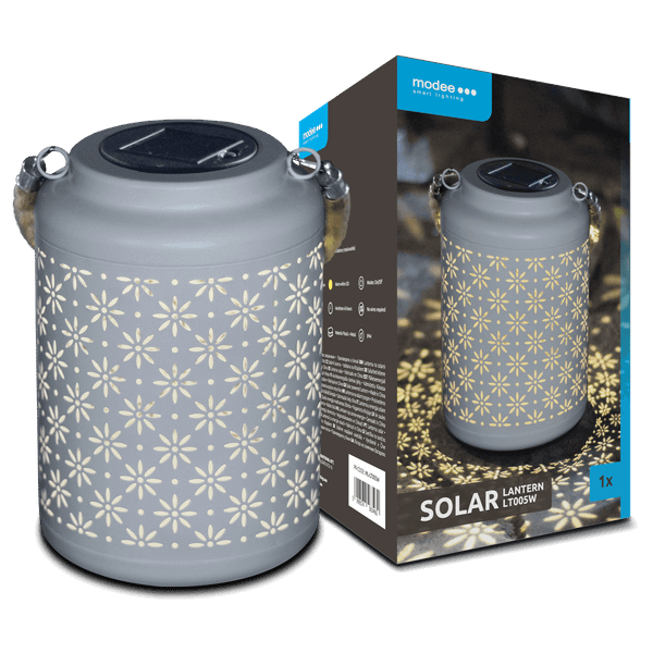 Modee záhradná solárna LED lampa-lampáš LT005W 26 cm, biela (ML-LT005W)