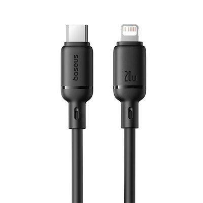 Baseus Rýchlonabíjací kábel Silky USB-C/Lightning 1m 20W čierny