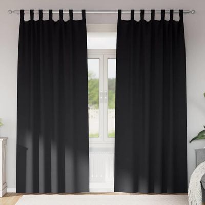 vidaXL Záclony na zatemnenie s krúžkami 2 pcs Čierna 245 x 140 cm
