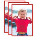 vidaXL Fotorámiky na stenu alebo stôl 3 ks červené 28x35 cm MDF