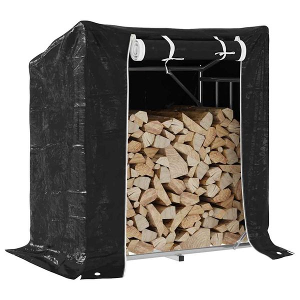 vidaXL Regál na krbové drevo s pláštenkou 101x61x110,5 cm