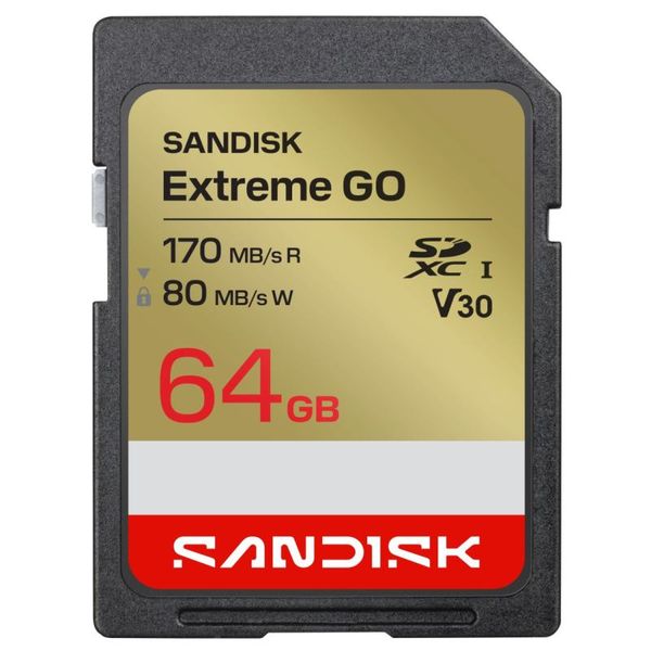 SanDisk Extreme Go SDXC karta, 64 GB, V30, 170Mb/s