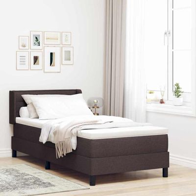 vidaXL Posteľ s pružinovým rámom Tmavohnedá 200 x 90 cm látka