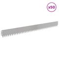 vidaXL Obrubník trávnika 50 ks 103 x 10 cm Oceľ Strieborná