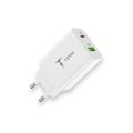 Wall charger t-phox speedy usb-c 20W + usb 18W qc 3.0 white