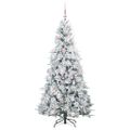 vidaXL Umelý Sklápací Vianočný Stromček Biela 180 cm PE a PVC