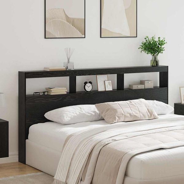 vidaXL Zadné čelo Čierny dub 200 x 17 x 102 cm Kompozitné drevo