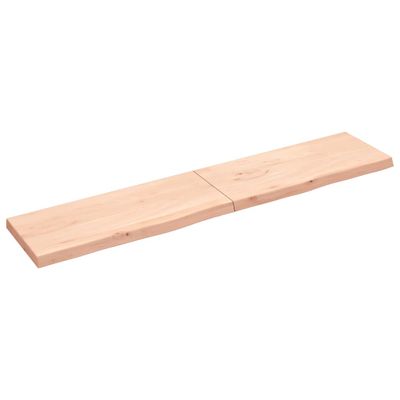 vidaXL Nástenná polica 200x40x(2-6) cm neošetrený dubový masív
