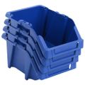 vidaXL Stohovateľné úložné boxy 75 ks, 153x244x123 mm, modré