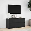 vidaXL TV stolík s LED čierny 100x34x50 cm kompozitné drevo
