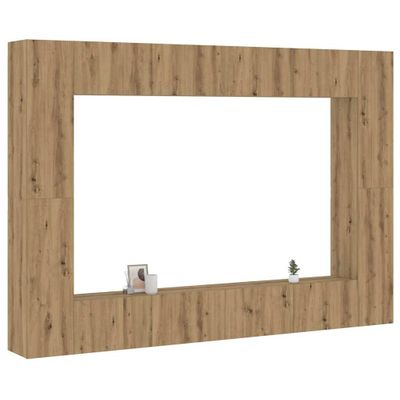VidaXL 8 dielna súprava nástennej TV skrinky Artisan Oak