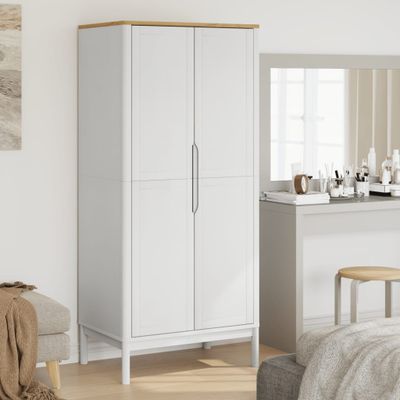 vidaXL Šatník FLORO biely 77x53x171 cm borovicový masív