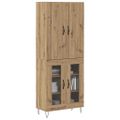 vidaXL Highboard 2 ks Remeselný dub 69,5 x 34 x 180 cm
