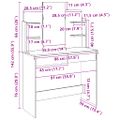 vidaXL toaletný stolík so zrkadlom Artisan Dub 96x39x142 cm