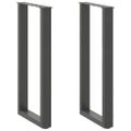 vidaXL Nohy ku konzolovému stolíku v tvare U, 2 ks, antracitové, 28 x (72-73) cm, oceľ