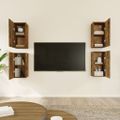 vidaXL TV skrinky 4 ks dymový dub 30,5x30x60 cm spracované drevo