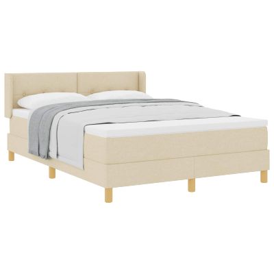 vidaXL Posteľ s pružinovým rámom s vankúšom Krémová 200 x 140 cm látka