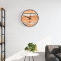vidaXL Nástenné hodiny hnedé Ø35 cm železo a kompozitné drevo