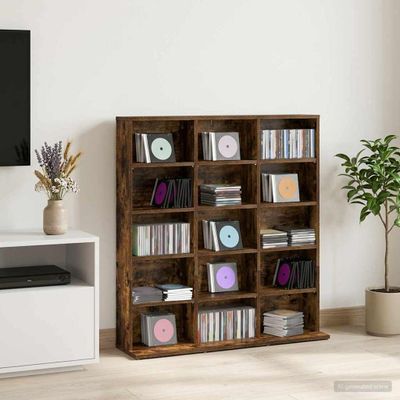 vidaXL CD Skrinka Dymový dub 96 x 23,5 x 97,5 cm Kompozitné drevo