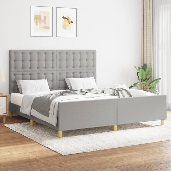 vidaXL Posteľ bez matraca svetlosivá 160x200 cm látka
