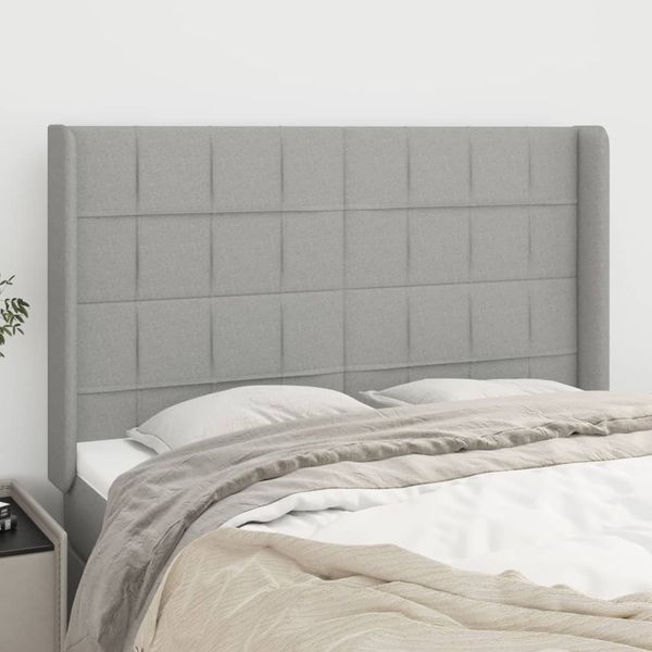 vidaXL Čelo postele so záhybmi bledosivé 147x16x118/128 cm látka