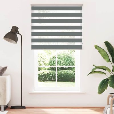 vidaXL Zebra roleta tmavošedá 135x230 cm šírka látky 130,9cm polyester
