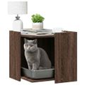 vidaXL Uzavretý box na stelivo, hnedý dub 53x53x51cm, kompozitné drevo