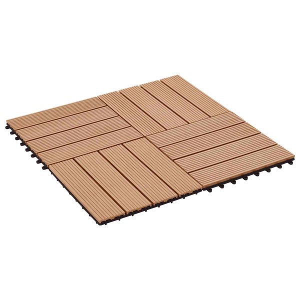 vidaXL Dlažba na terasu 22 pcs Tík 30 x 30 cm drevoplast