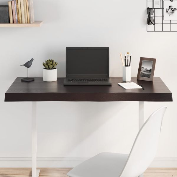 vidaXL Stolová doska tmavohnedá 100x40x(2-6)cm ošetrený masív hrany