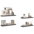 vidaXL Plávajúce nástenné police 4 ks, lesklé sivé 80x23,5x3,8 cm, MDF