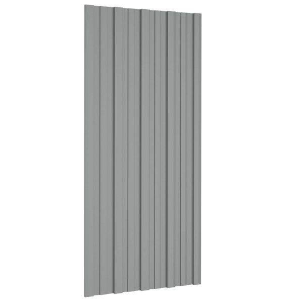vidaXL Strešný panel 12 pcs Sivá 100 x 45 cm Pozinkovaná oceľ