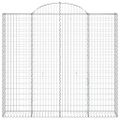 vidaXL Oblúkové gabiónové koše 3ks 200x30x180/200cm pozinkované železo