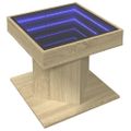 vidaXL Konferenčný stolík s LED dub sonoma 50x50x45 cm kompozit. drevo