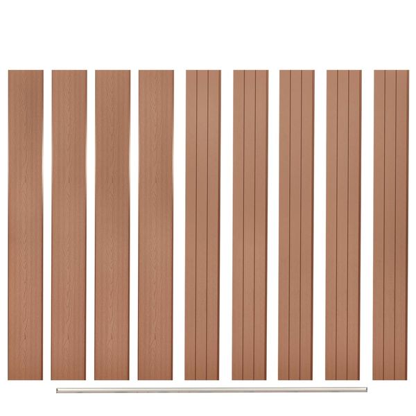 vidaXL Náhradné plotové dosky 9 ks, WPC, 170 cm, hnedé