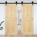 vidaXL Dvere NARVIK 90 x 210 cm Masívne borovicové drevo (neupravené)