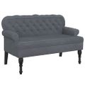 vidaXL Lavička s operadlom tmavosivá 119,5x64,5x75 cm zamat