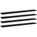 vidaXL Prídavné police 4 ks, čierne 80x10x1,5 cm, drevotrieska