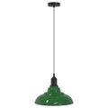 VidaXL Závesná lampa výškovo nastaviteľná E27 lesk zelená Ø 31 cm kov