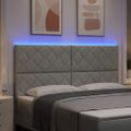 vidaXL LED hlavová doska Svetlosivá 180 cm Zamat