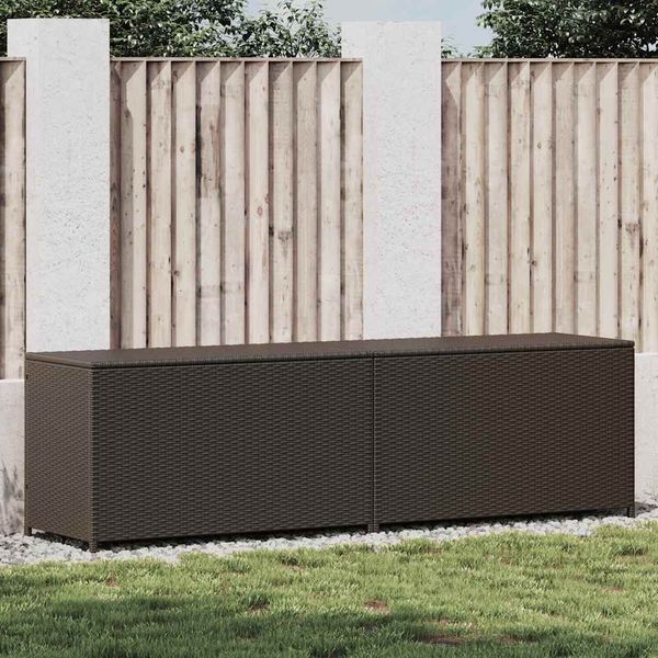 vidaXL Záhradný úložný box hnedý 200x50x60 cm polyratanový